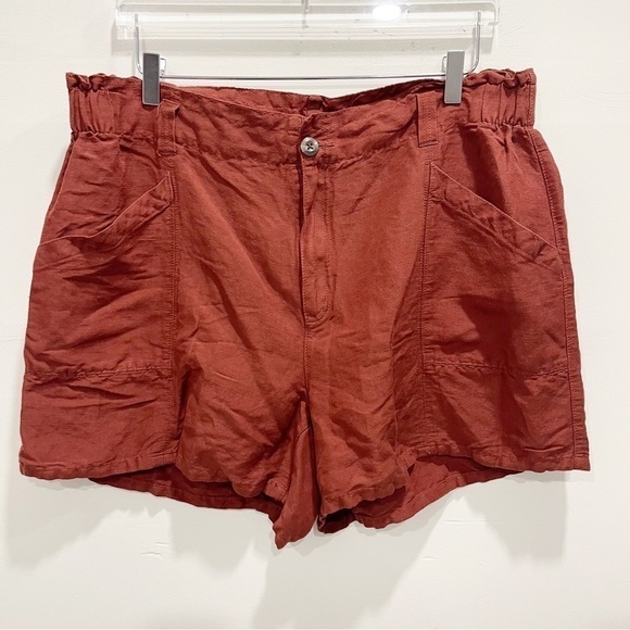 Old Navy Pants - Old Navy High Rise Linen Blend Shorts in Copper Moon Size XL